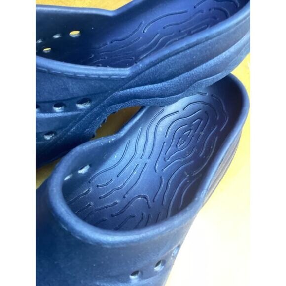 Preppy Streetwear Coquette Utility L.L. Bean Blue Rubber Slip On Sandals - Picture 3 of 4